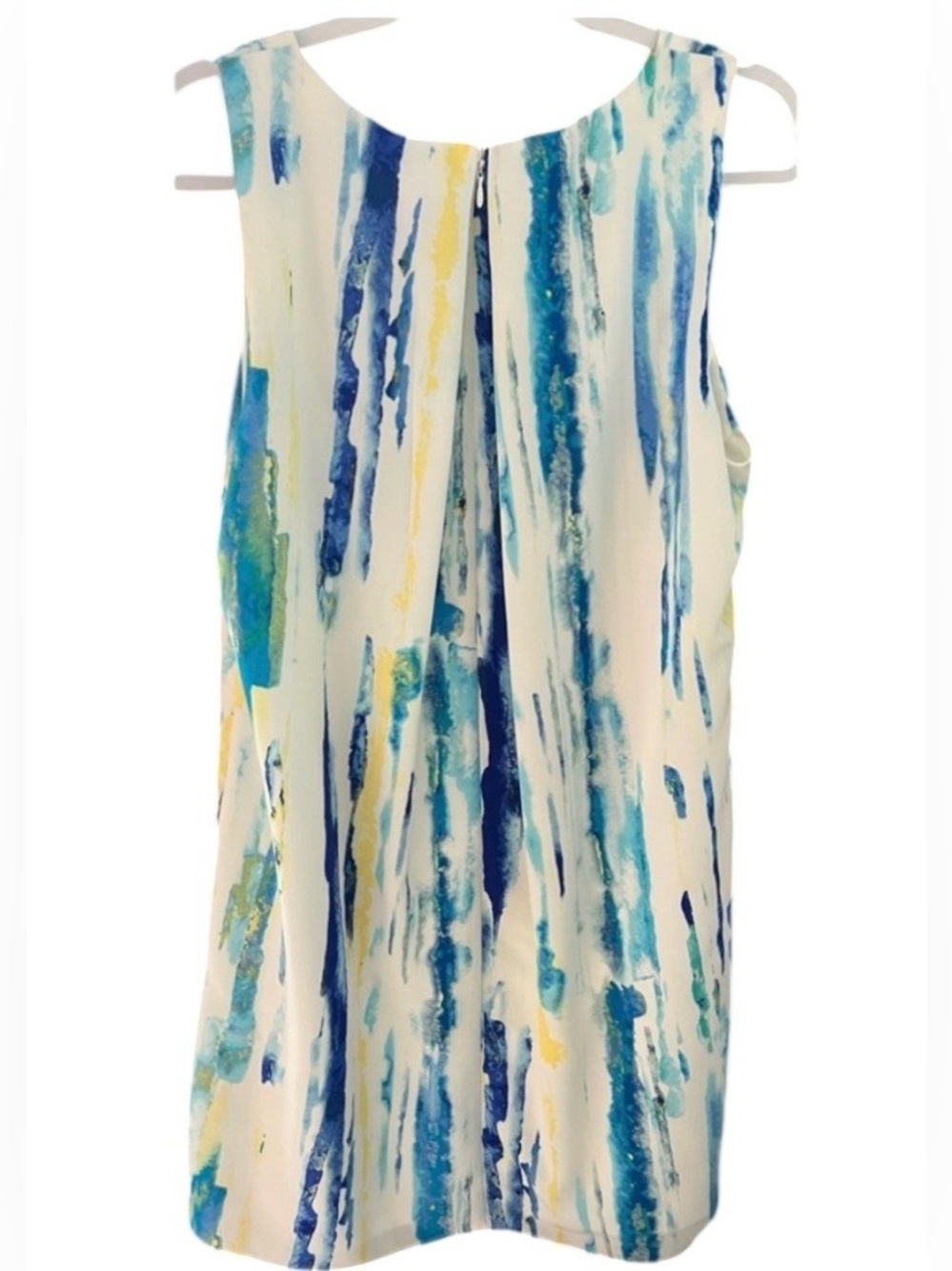 DKNY watercolor Chiffon women’s 10 sleeveless white multicolored lined dress - Picture 5 of 7